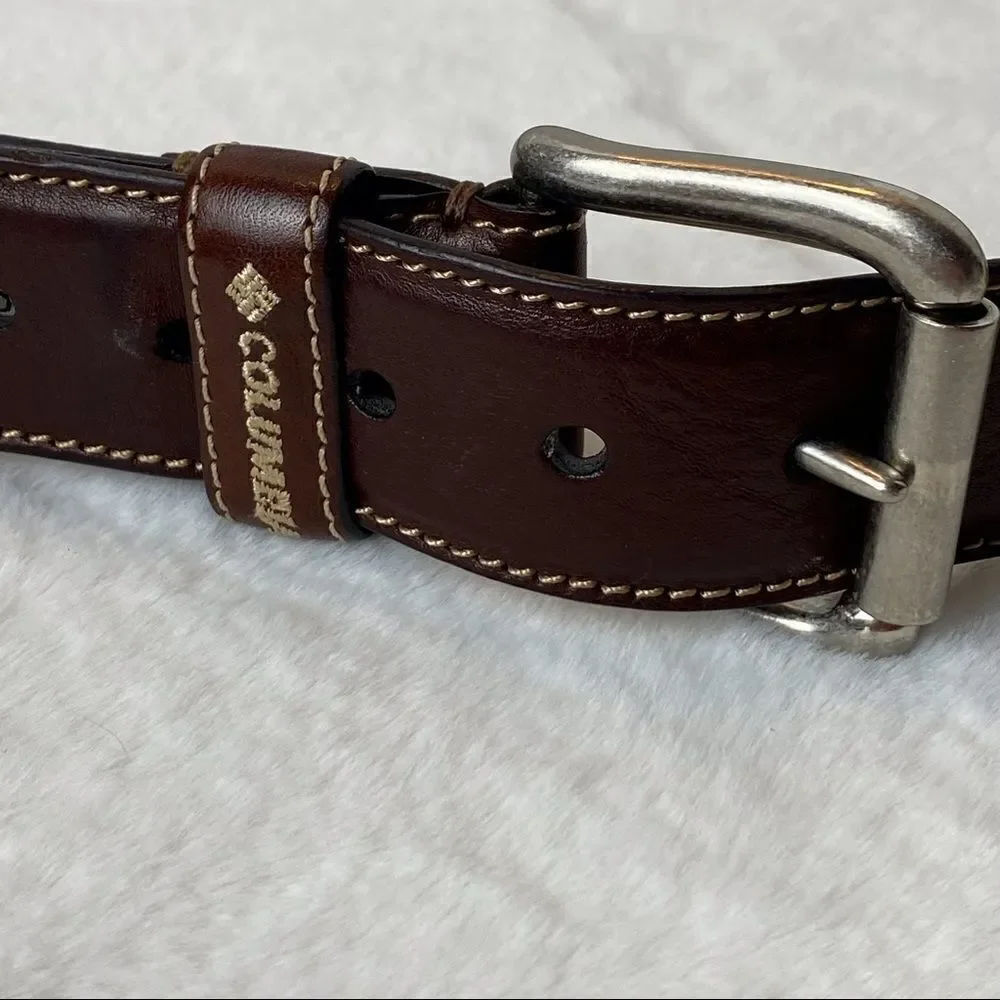 Columbia Sportswear Brown Leather Belt Size 44